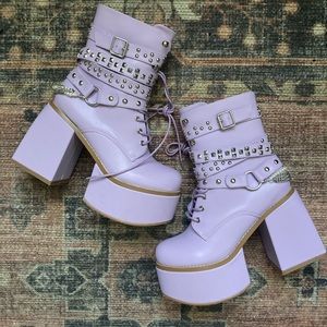 Dolls Kill Lilac Permission to Thrive platform boots